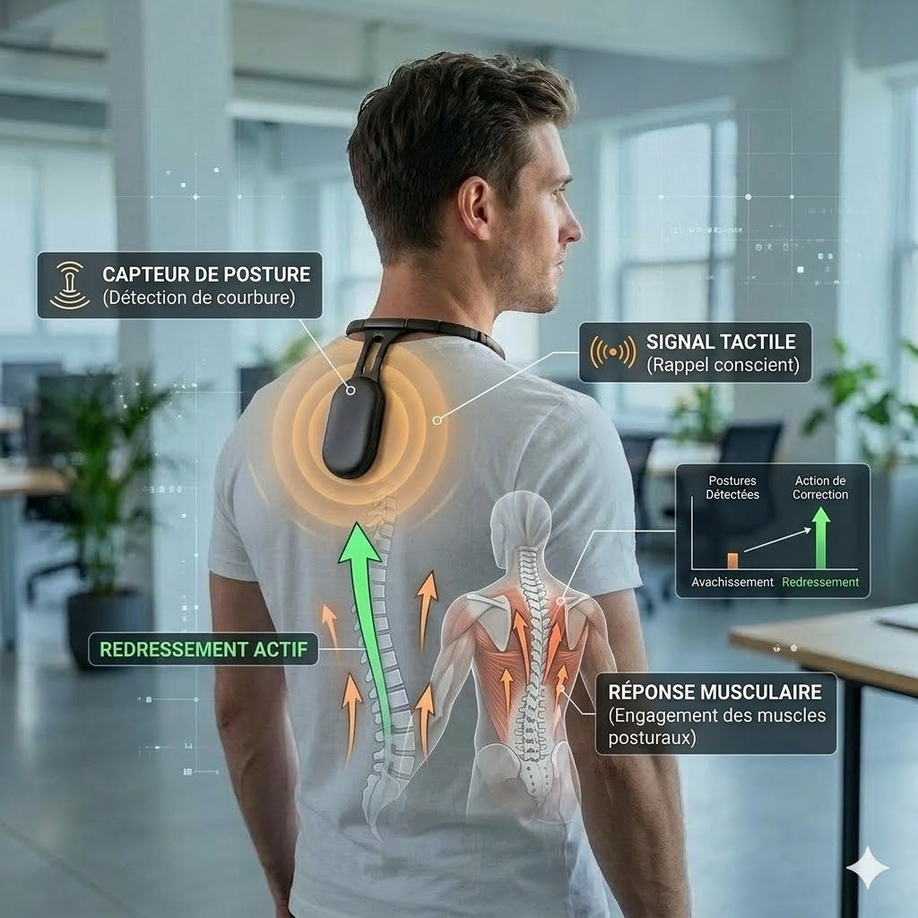 Pack Ergonomie Prevora : Correcteur de Posture Intelligent + Coussinets de Coude