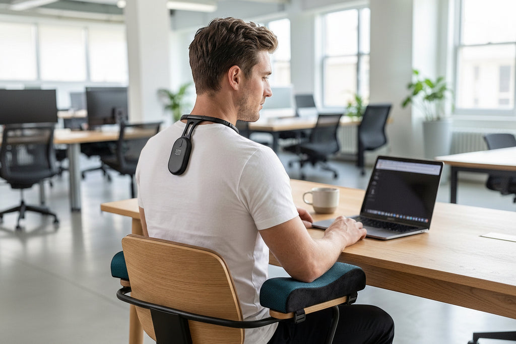 Pack Ergonomie Prevora : Correcteur de Posture Intelligent + Coussinets de Coude